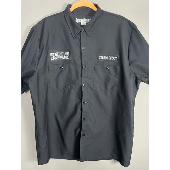 Throttle Threads Men’s Large Strip Club Choppers Shirt Talent Scout Black Street - Picture 5 of 13